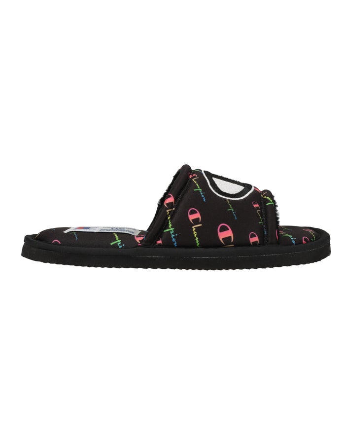 Champion Womens Slippers NZ - Cozy Tozy Wild Black ( 8719-CRJGQ )